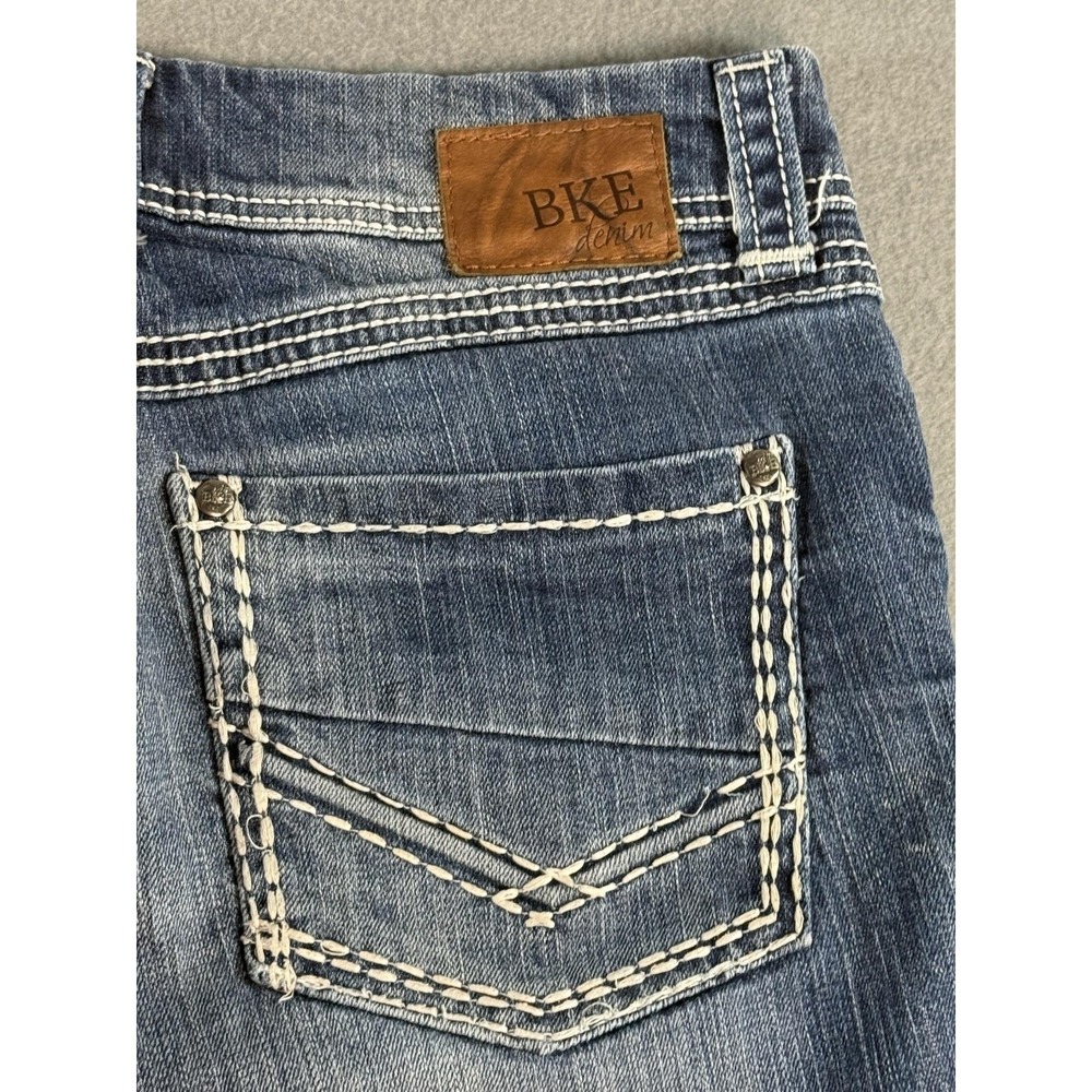 BKE Women's Boot-Cut Jeans in Distressed Blue - Picture 10 of 13